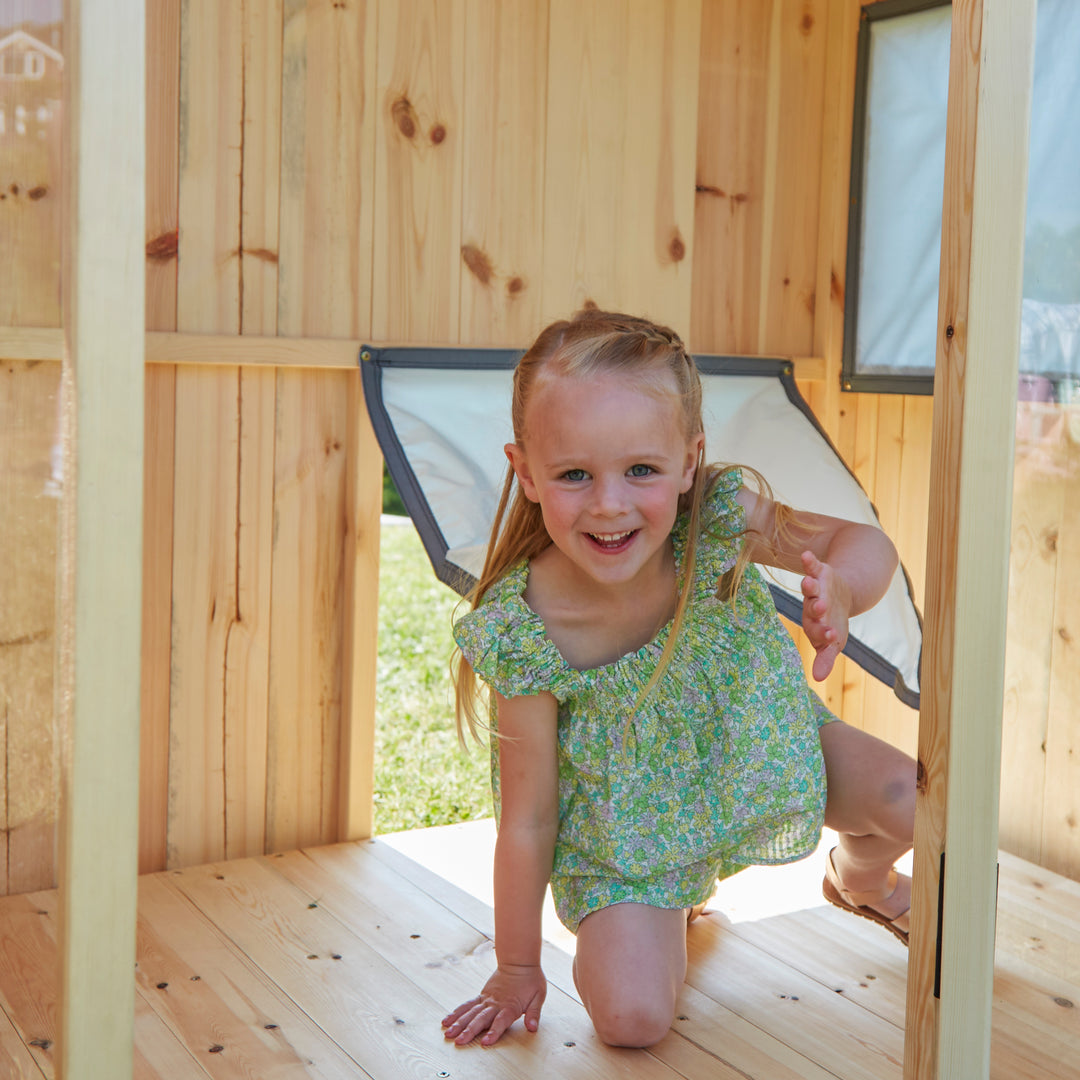 PolarPlay Kids Scandinavian Style Wooden Playhouse Freyja