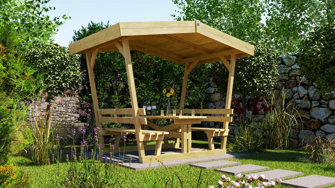 Weka Wooden Seating Gazebo with Table