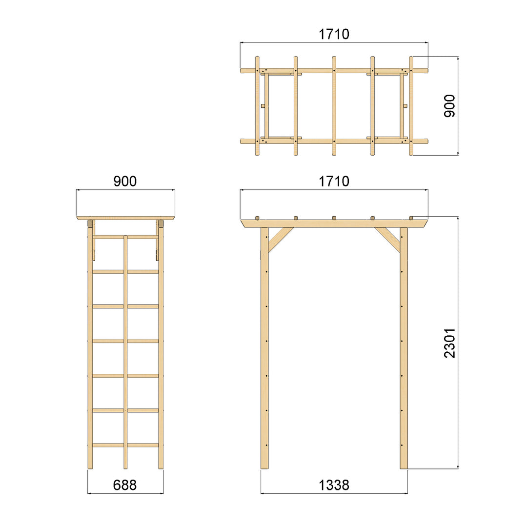 OG Garden Arch Pergola Trellis