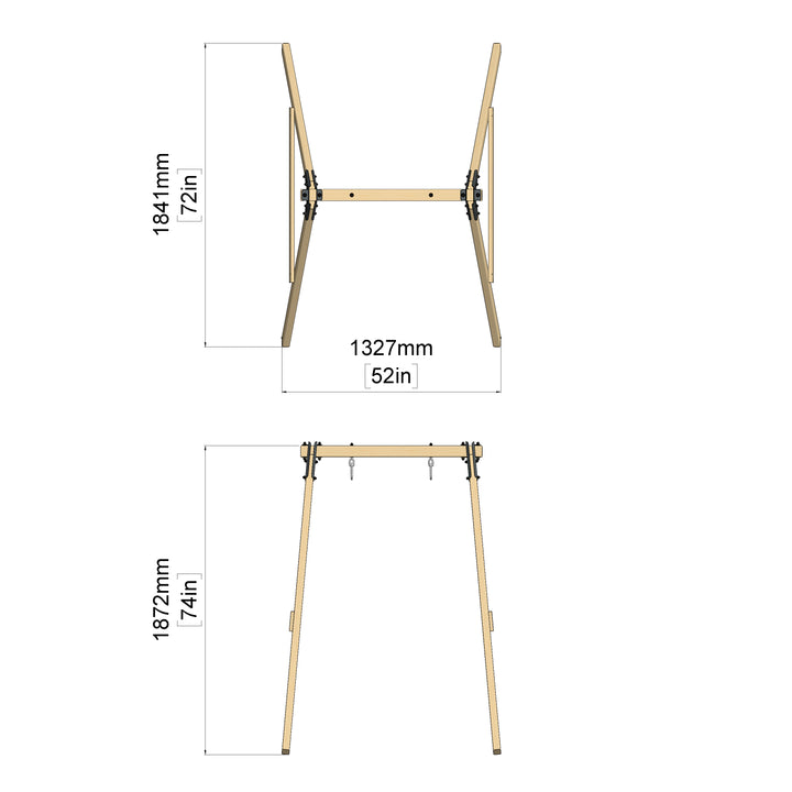 Rebo Glide Wooden Single Swing Sets with Swing Seat – Dandelion