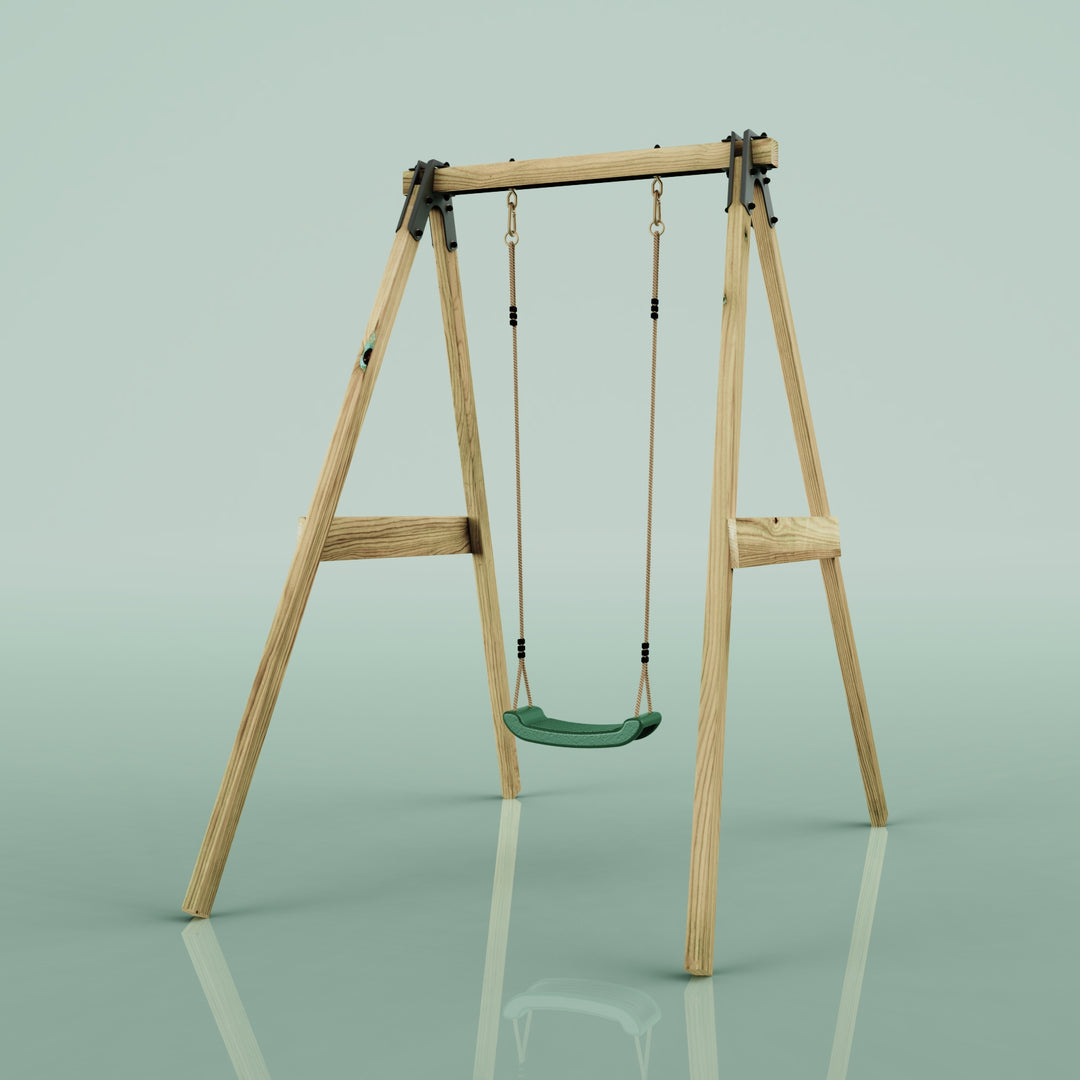 Rebo Glide Wooden Single Swing Sets with Swing Seat – Dandelion