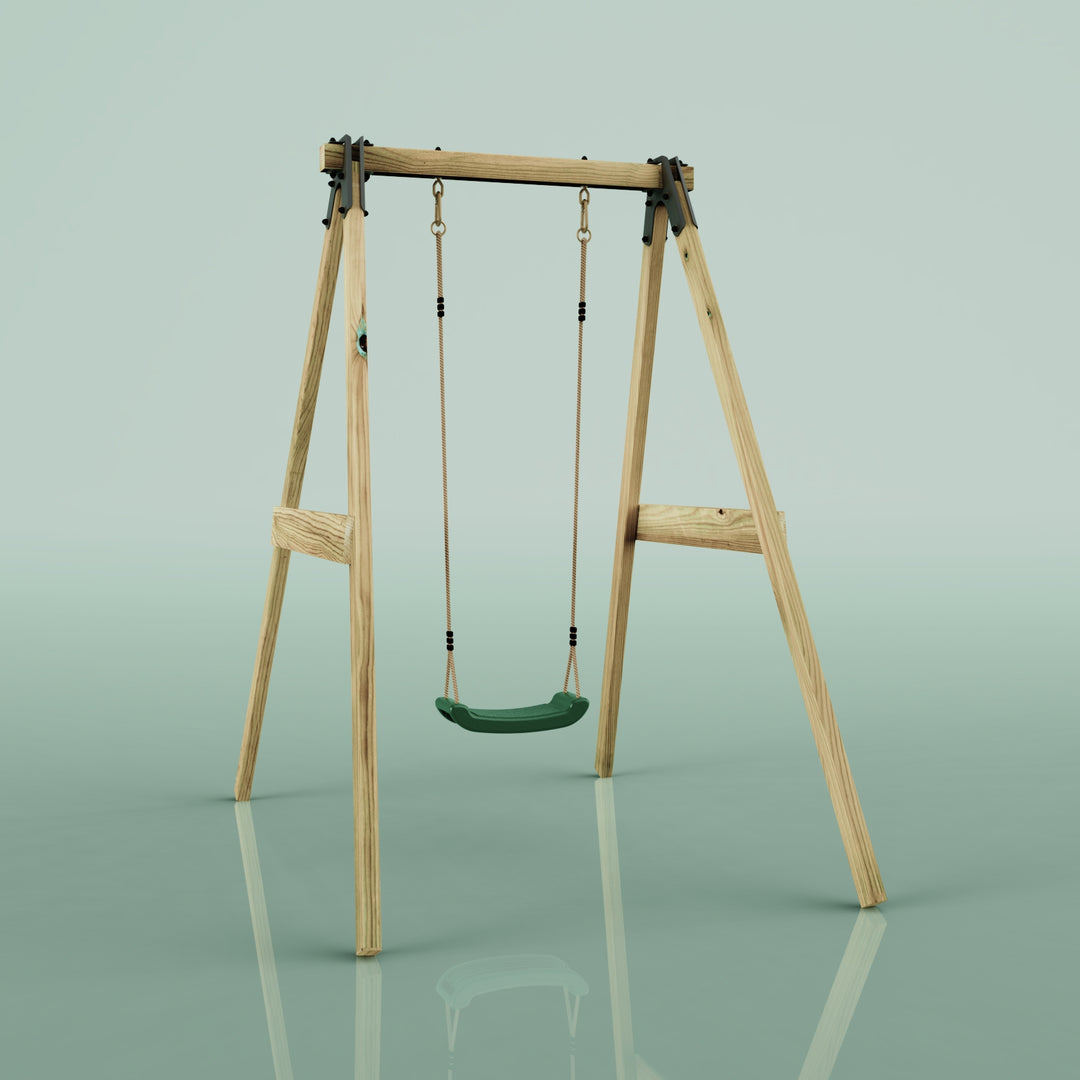 Rebo Glide Wooden Single Swing Sets with Swing Seat – Dandelion