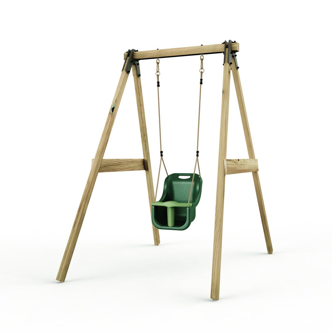 Rebo Glide Wooden Single Swing Sets with Swing Seat – Dandelion