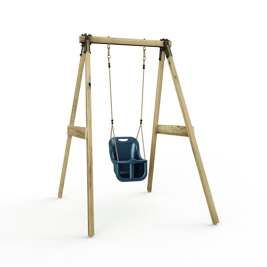 Rebo Glide Wooden Single Swing Sets with Swing Seat – Dandelion