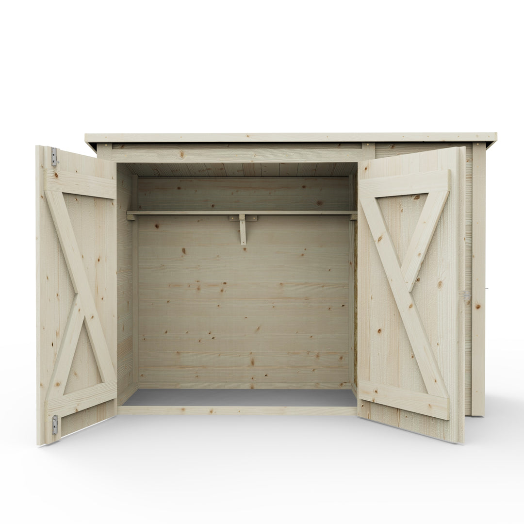 Weka Multifunction Shed with Separate Storage areas and Shelf System