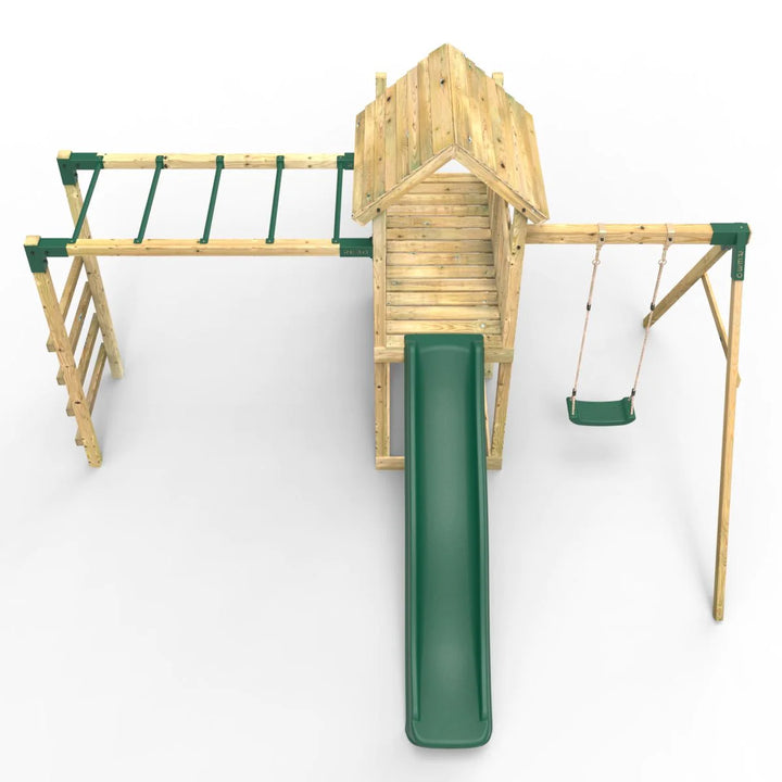 Rebo Wooden Climbing Frame with Swings and Slide Arvon