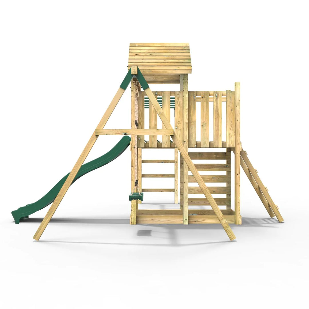 Rebo Wooden Climbing Frame with Swings and Slide Arvon