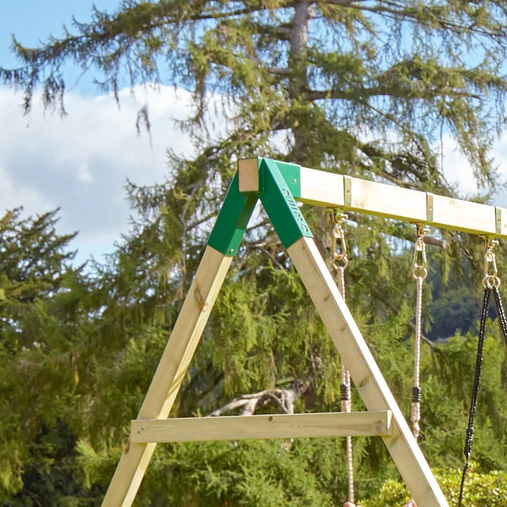 Rebo Wooden Climbing Frame with Swings and Slide Snowdon