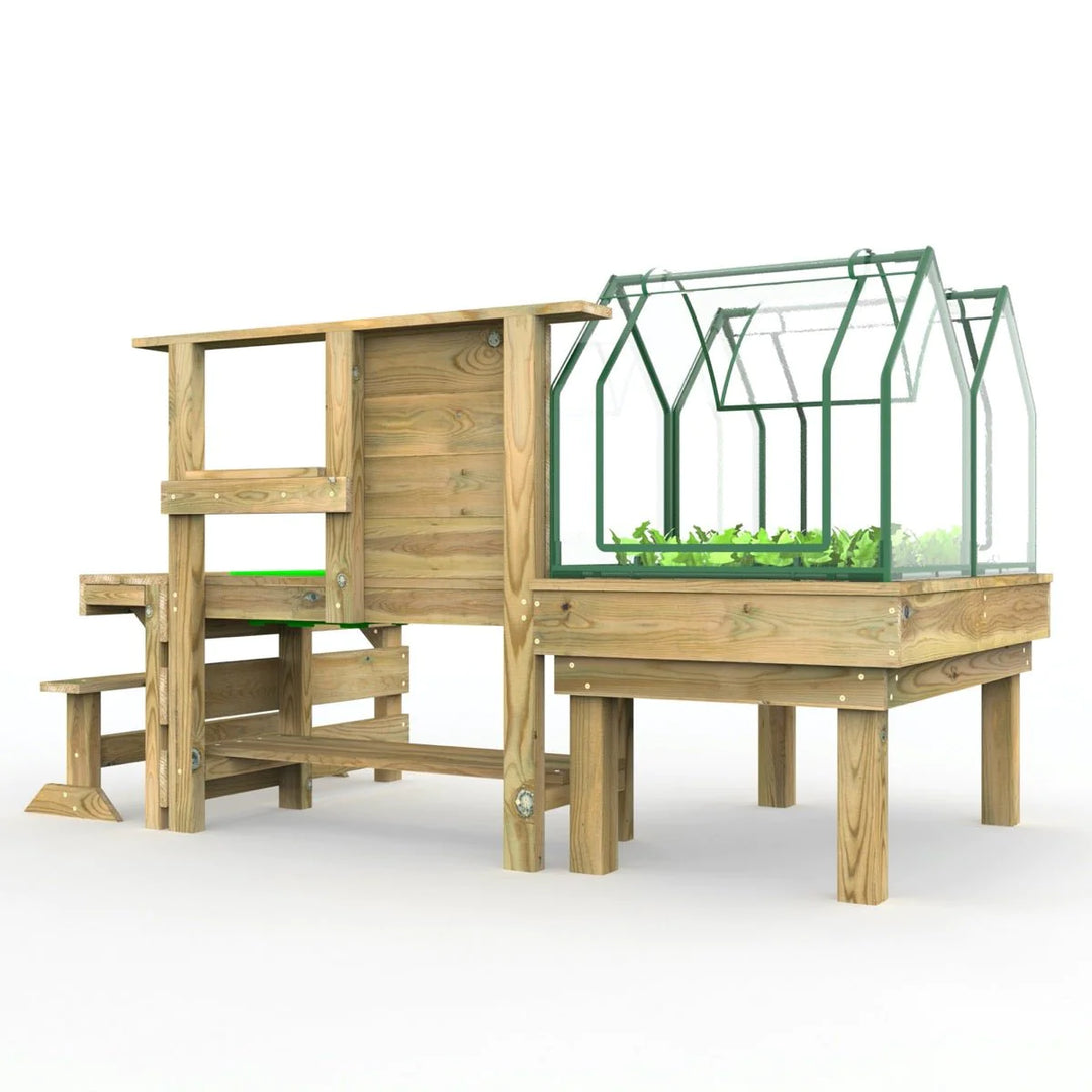 Rebo Mud Kitchen with Mini Greenhouse Planter