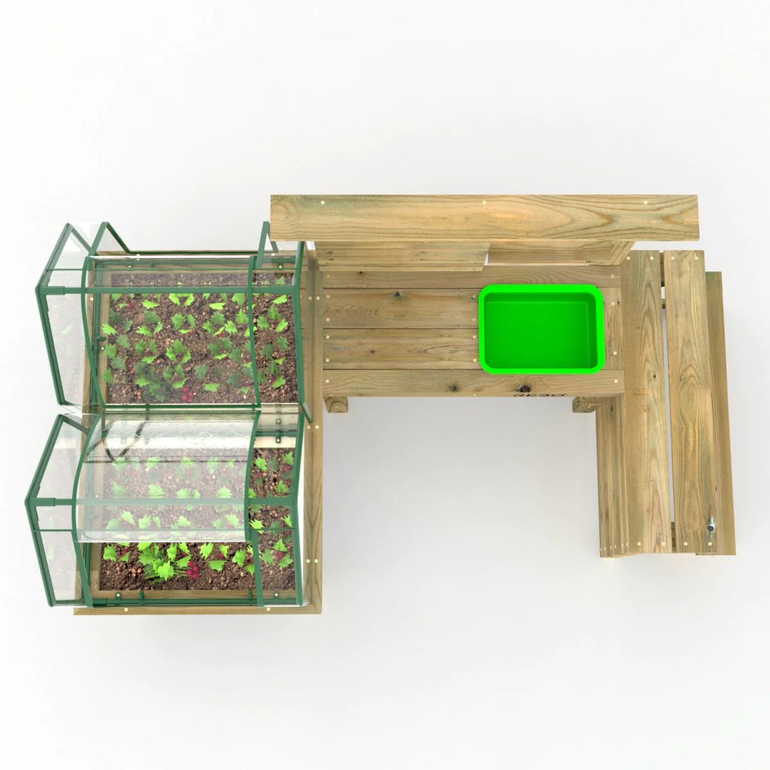 Rebo Mud Kitchen with Mini Greenhouse Planter