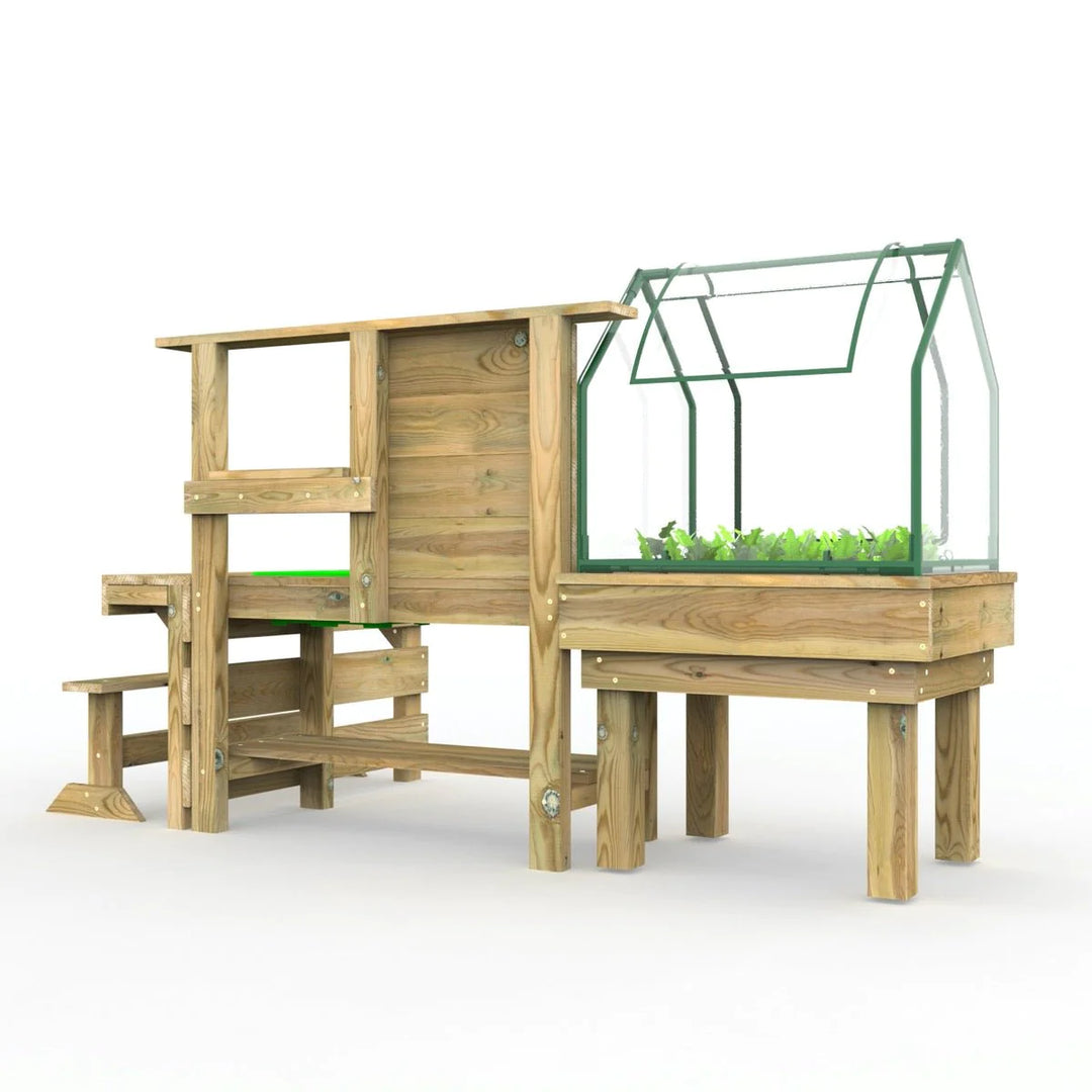 Rebo Mud Kitchen with Mini Greenhouse Planter