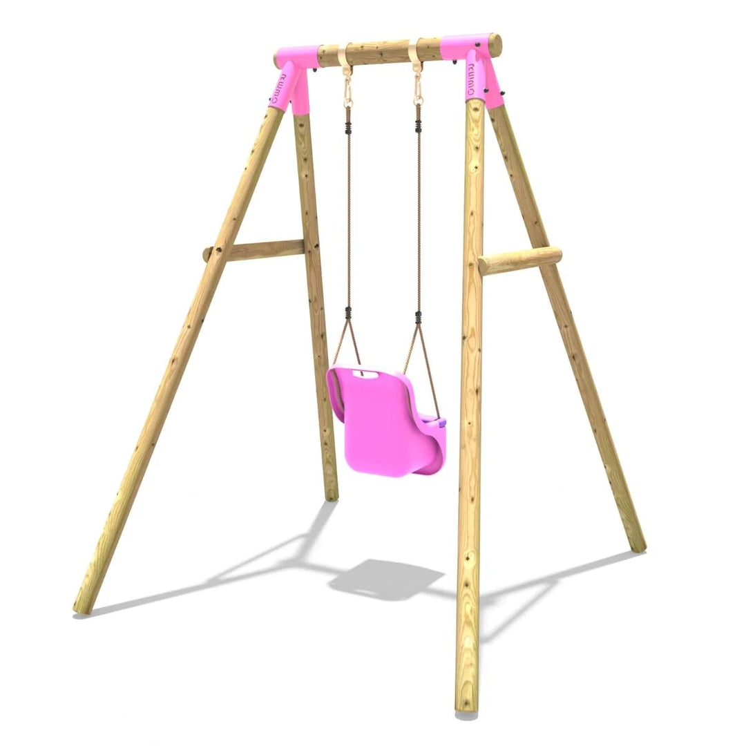 Rebo Wooden Single Garden Swing Set