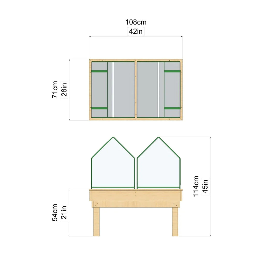 Rebo Kids Garden Planter with Double Greenhouse